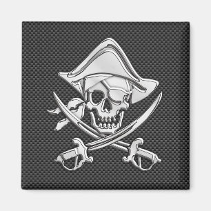 Krom som Pirat på svarta kolfibrer Magnet
