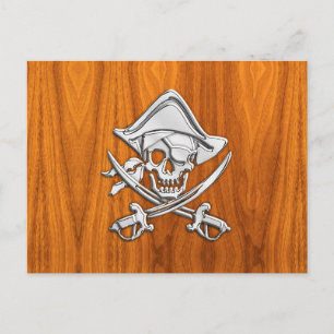 Krom som Pirat på Teak Veneer Vykort