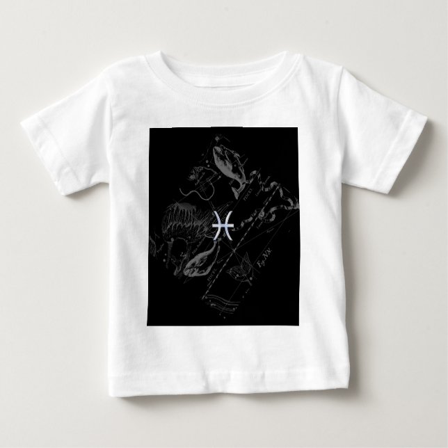 Krom som Pisces Zodiac Sign på Black Hevelius T-shirt (Framsida)
