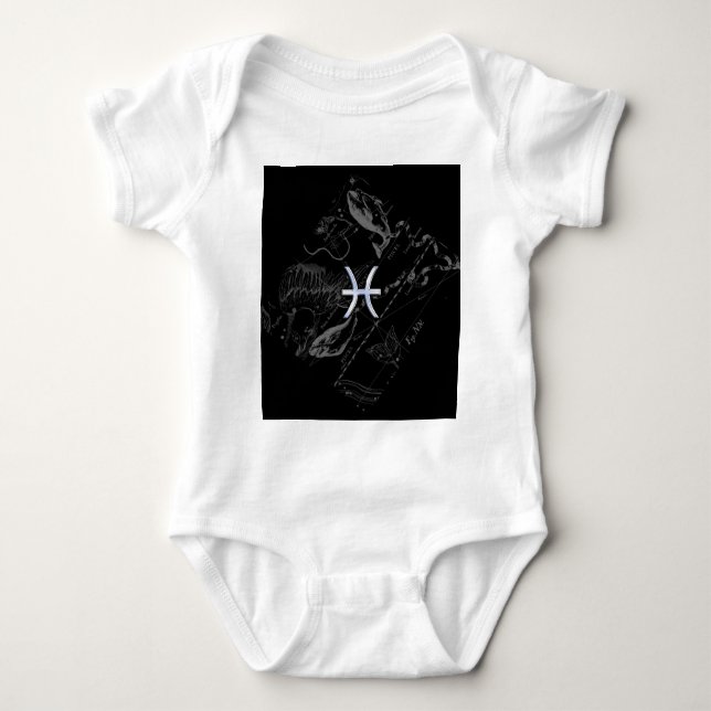 Krom som Pisces Zodiac Sign på Black Hevelius Tee (Framsida)