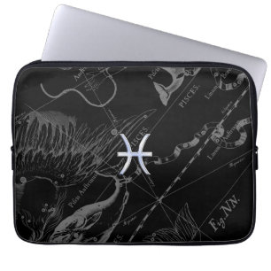 Krom som Pisces Zodiac Sign på Hevelius Laptop Sleeve