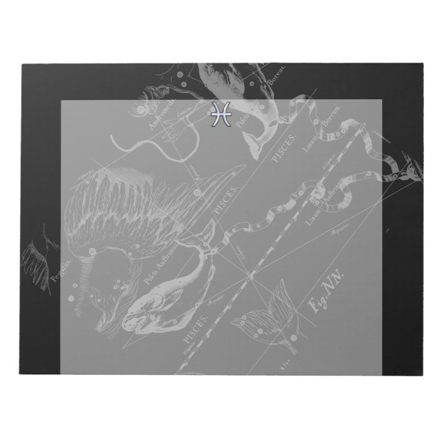 Krom som Pisces Zodiac-tecken på Hevelius 1690 Anteckningsblock (Framsida)