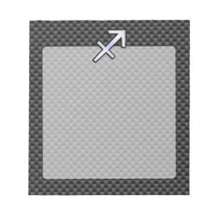 Krom som Sagittarius Sign Carbon Fiber Skriv ut Anteckningsblock