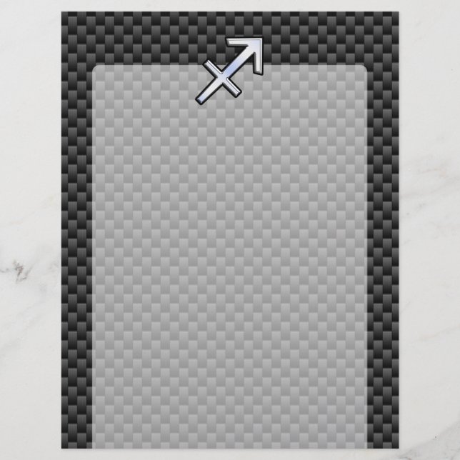 Krom som Sagittarius undertecknar kolfiberutskrift (Framsida)