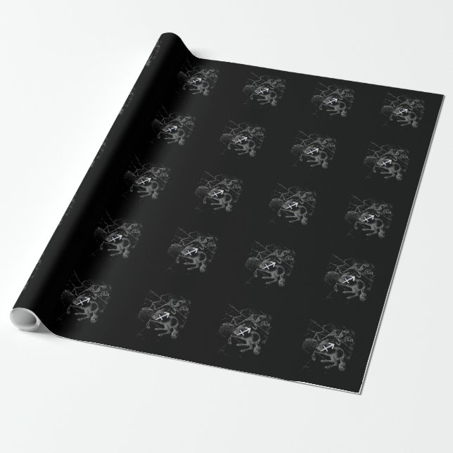 Krom som Sagittarius Zodiac Sign Hevelius Decor Presentpapper (Utrullad)