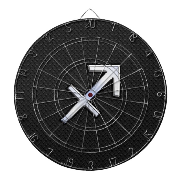Krom som Sagittarius Zodiac Sign på Black Darttavla (Framsidan)