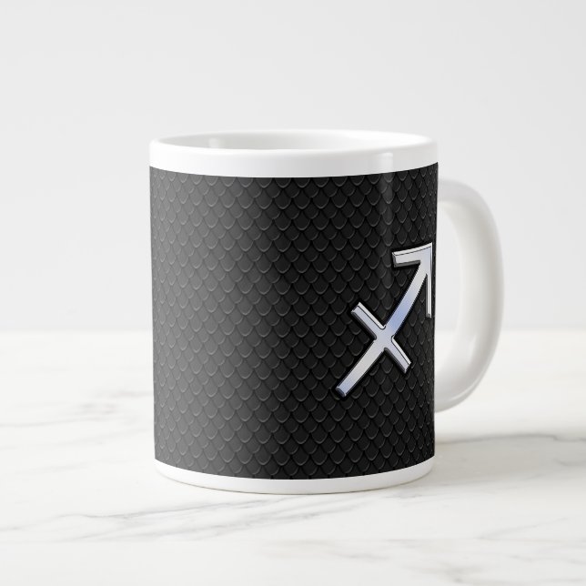 Krom som Sagittarius Zodiac Sign på Black Jumbo Mugg (Framsida höger)