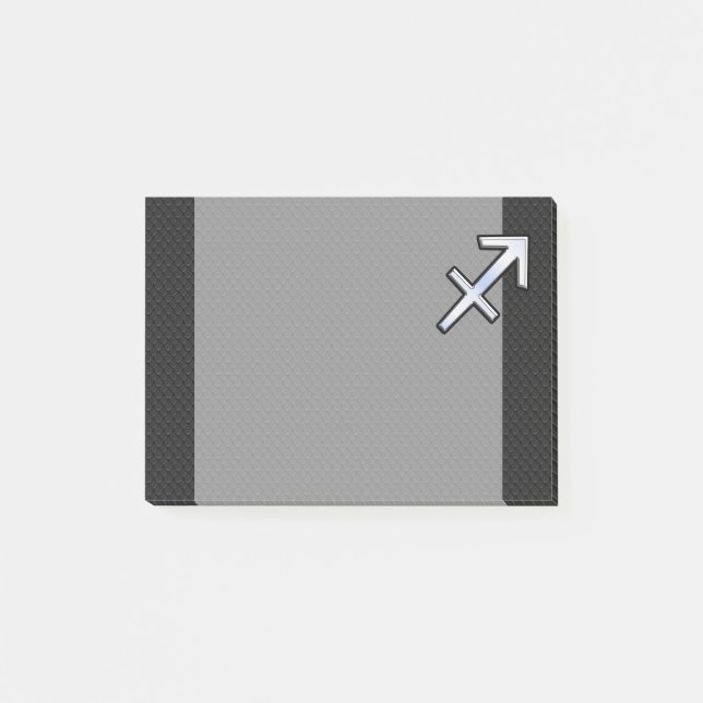 Krom som Sagittarius Zodiac Sign på Black Post-it Block (Framsida)