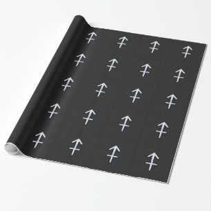 Krom som Sagittarius Zodiac Sign på Black Presentpapper