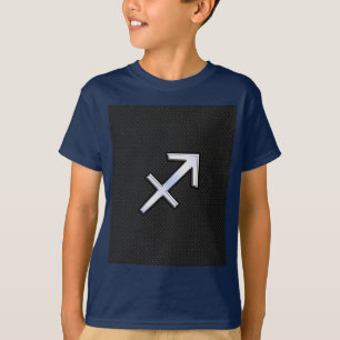 Krom som Sagittarius Zodiac Sign på Black Tee Shirt