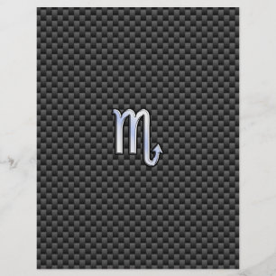 Krom som Scorpio Zodiac Sign Carbon Fiber Skriv ut