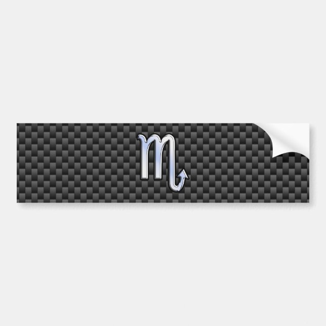 Krom som Scorpio Zodiac Sign Carbon Fiber Skriv ut Bildekal (Framsidan)