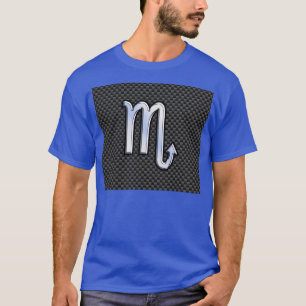 Krom som Scorpio Zodiac Sign Carbon Fiber Skriv ut T-shirt