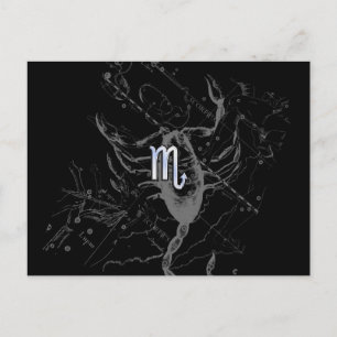 Krom som Scorpio Zodiac Sign på Hevelius 1690 Vykort