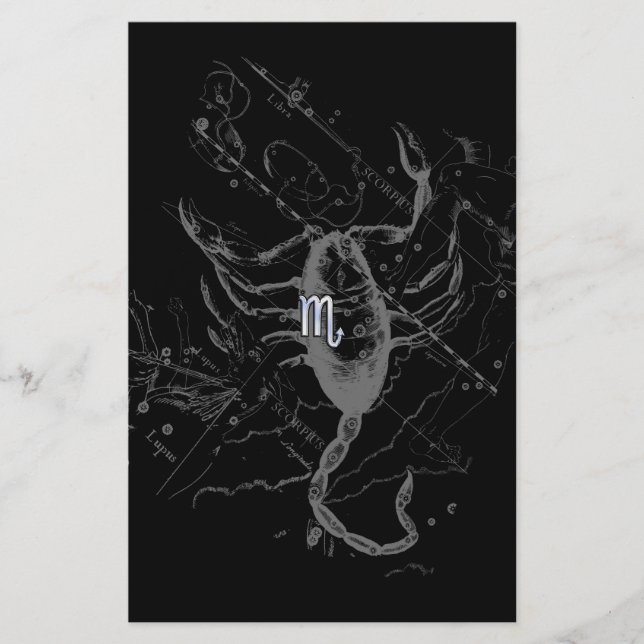 Krom som Scorpio Zodiac Symbol på Hevelius Brevpapper (Framsida)