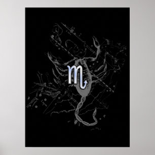 Krom som Scorpio Zodiac Symbol på Hevelius Poster