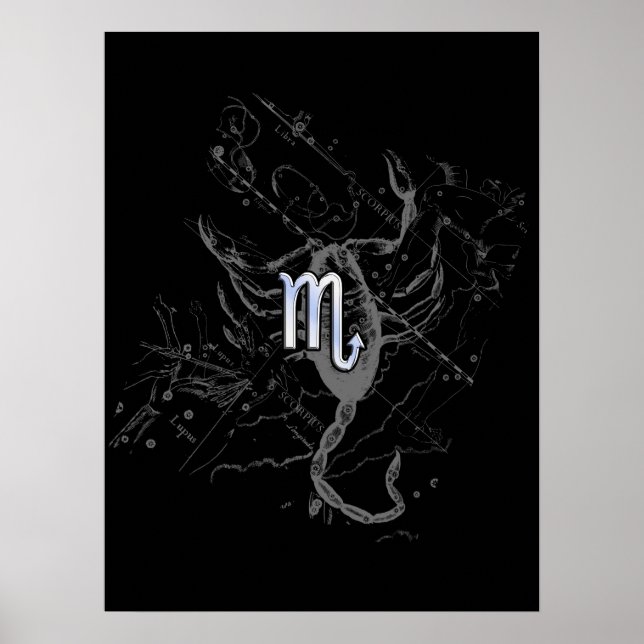Krom som Scorpio Zodiac Symbol på Hevelius Poster (Framsidan)