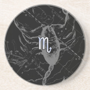 Krom som Scorpio Zodiac Symbol på Hevelius Underlägg