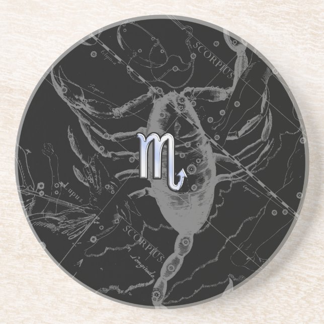 Krom som Scorpio Zodiac Symbol på Hevelius Underlägg (Framsidan)