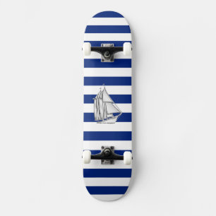 Krom som segelbåt på Nautical Rand Old School Skateboard Bräda 18 Cm