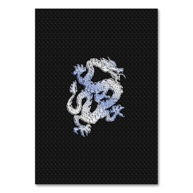Krom som silver Dragon Black Snake Skin stil Bordsnummer (Framsidan)