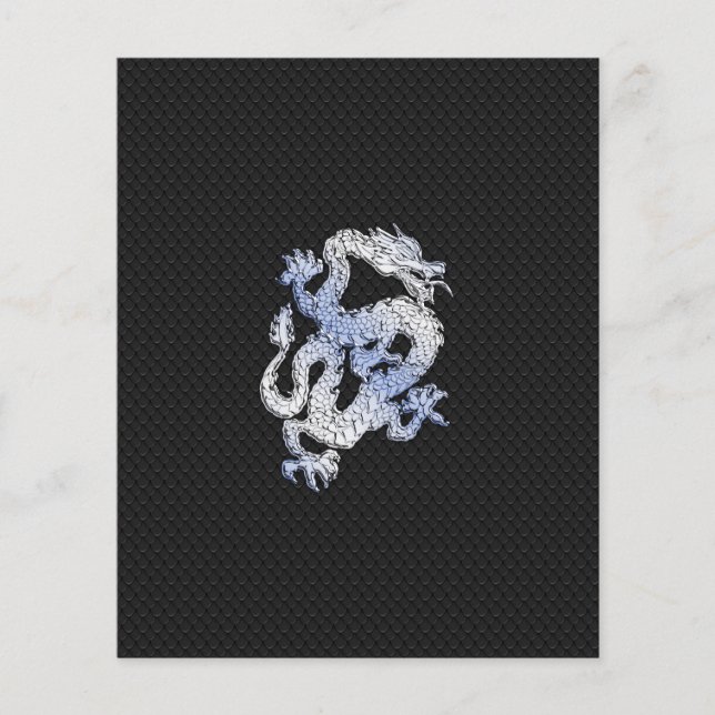 Krom som silver Dragon Black Snake Skin stil Flygblad (Framsidan)