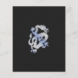 Krom som silver Dragon Black Snake Skin stil Flygblad