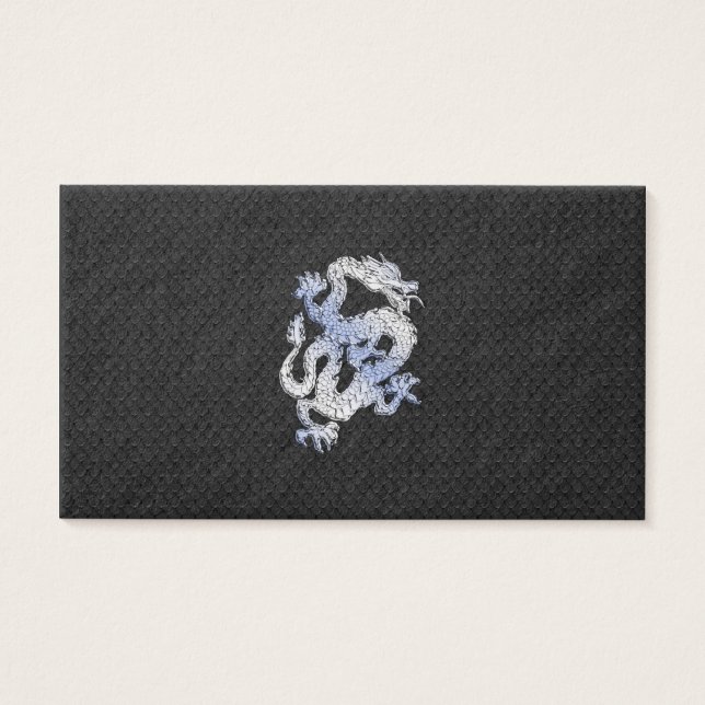 Krom som silver Dragon Black Snake Skin stil Visitkort (Framsidan)