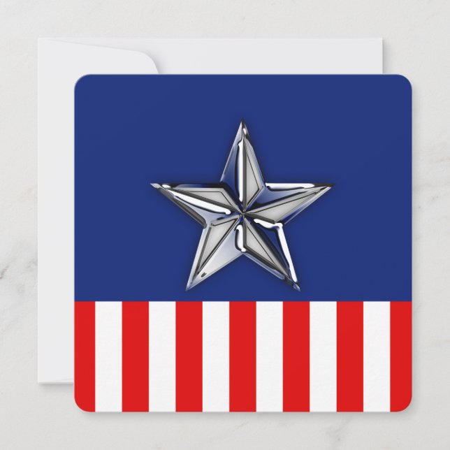 Krom som Silver Star Festive Patriotic Färg (Framsida)