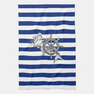 Krom som Sjöjungfru på Nautical Rand Kökshandduk