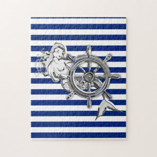Krom som Sjöjungfru på Nautical Rand Pussel