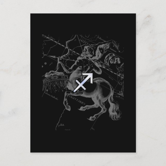 Krom som Skyttens stjärntecken Hevelius-dekor Vykort (Framsida)