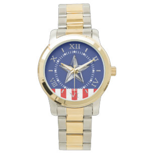 Krom som stjärna på den Festive Patriotic Färg Dia Armbandsur