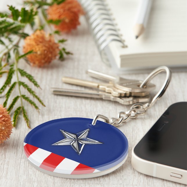Krom som stjärna på Festive Patriotic Färg (Högra Framsidan)
