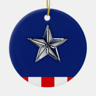 Krom som stjärna på Festive Patriotic Färg Julgransprydnad Keramik