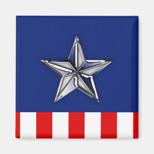 Krom som stjärna på Festive Patriotic Färg Magnet