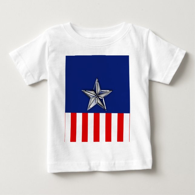 Krom som stjärna på Festive Patriotic Färg Tee Shirt (Framsida)