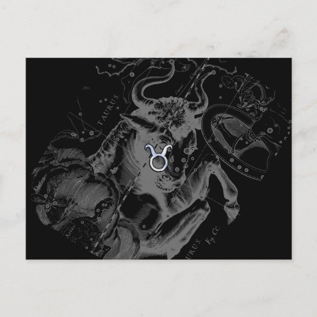 Krom som Taurus-tecken på Hevelius Vykort (Framsida)