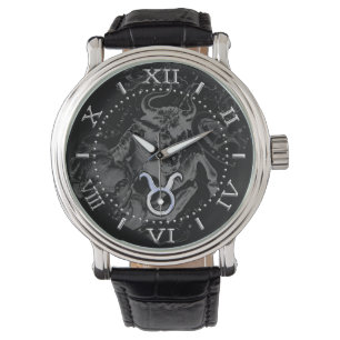 Krom som Taurus Zodiac på Hevelius Black Dial Armbandsur