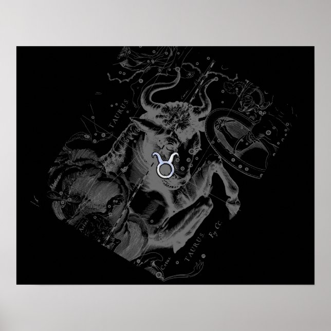 Krom som Taurus Zodiac-tecken på Hevelius Poster (Framsidan)