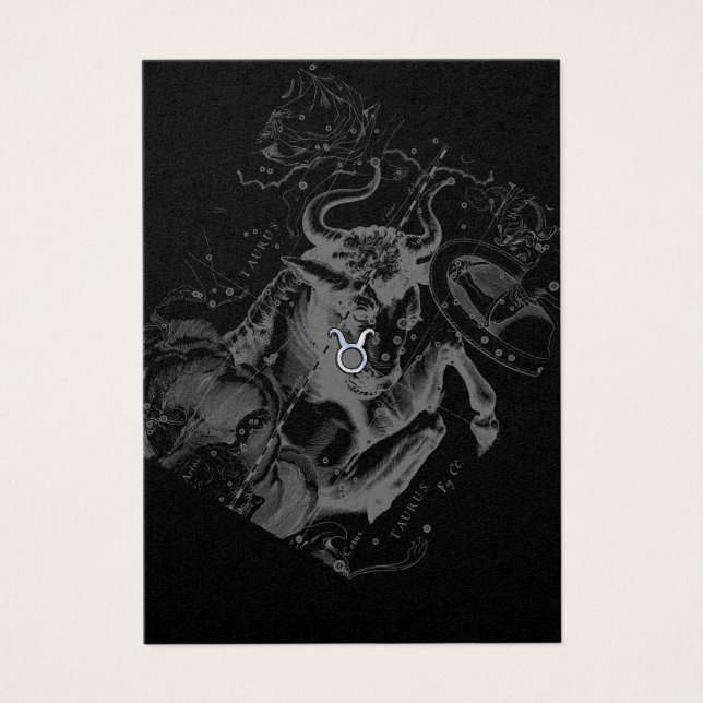 Krom som Taurus Zodiac-tecken på Hevelius Visitkort (Framsidan)