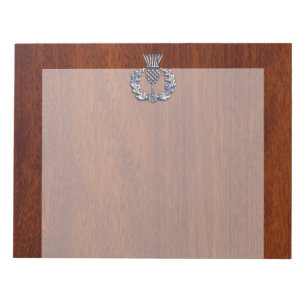 Krom som Thistle på Mahogany Wood Stil Anteckningsblock