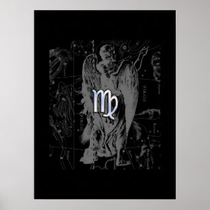 Krom som Våg Zodiac Sign på Black Hevelius Poster