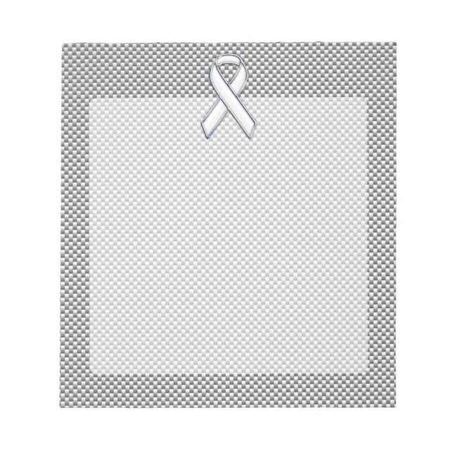 Krom som vit bandelsmedvetenhet kolfiber anteckningsblock (Framsida)