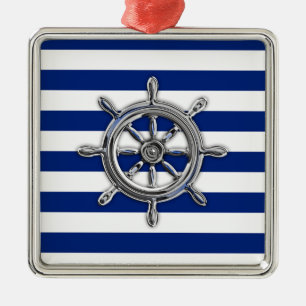 Krom som Wheel på Nautical Rand Julgransprydnad Metall