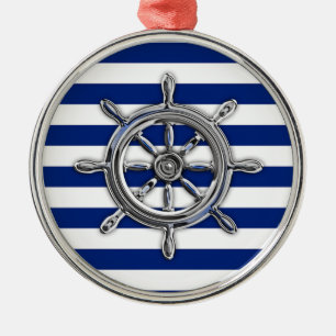 Krom som Wheel på Nautical Rand Julgransprydnad Metall