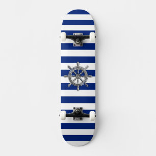 Krom som Wheel på Nautical Rand Skateboard Bräda 20 Cm