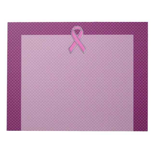 Krom Stil Rosa Band Medvetenhet Kolfiber Anteckningsblock (Framsida)