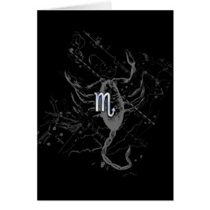 Krom Stil Skorpion Zodiak Symbol på Hevelius Hälsningskort