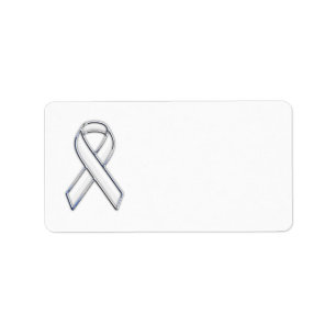 Krom Stil White Ribbon Awareness Adressetikett